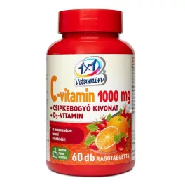   1x1 Vitamin 1000 mg Vitamin C + Vitamin D3 Kautabletten mit Orangengeschmack, Hagebuttenextrakt und Süßungsmitteln