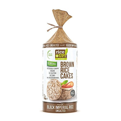 Rice Up, Gepuffter Vollkorn-Braunreisriegel mit schwarzen Reisstücken, naturbelassen, 120g.