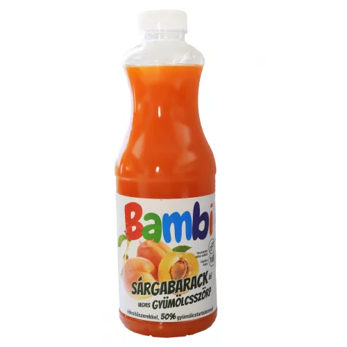 Bambi sárgabarack ízű vegyes gyümölcsszörp édesítőszerrel 1000 ml